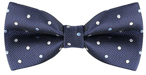 Allegra K Herren Polka Dots Vorgebundene Classic Design Bowtie Fliegen Marineblau Weiß One Size