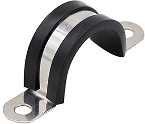 XFFCSEC 22 Stück 304 Edelstahl-Kabelschellen, gummierte isolierte Klemme, Rohrschellen, für Rohr- und Drähte, feste Installation (1/2 (12 mm)