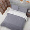 Vency Copripiumino Matrimoniale 240x220 3-Pezzi Grigio - OEKO-TEX 80% Cotone & 20% Poliestere, 1x Copripiumino con Cerniera + 2x federa con chiusura a busta 50x80 cm, Modello Puzzle