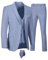 Furuyal Herren-Anzüge, 3-teilig, schmale Passform, Anzug-Set, zwei Knöpfe, Hochzeit, Business, Smoking, solide Blazer, Jacke, Weste, Hose mit Krawatte, Lavendel, S