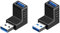 iJiZuo USB 3.0 90° Grad Winkeladapter [2 Stück], USB 3.0 Stecker auf Buchse Adapter, 5 Gbps USB Winkelstecker, Optimale Kabelführung