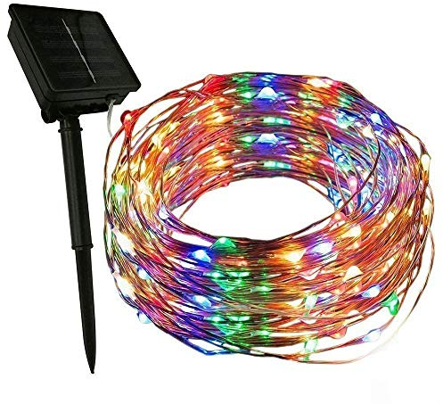 MOREASE Solar Lichterkette Aussen - 20M 200 LED Lichterkette Außen Wetterfest Solar Kupferdraht Solarlichterkette für Balkon,Bäume,Terrasse,Hochzeit,Party,Garten,Hof,Tor Deko (Bunt)