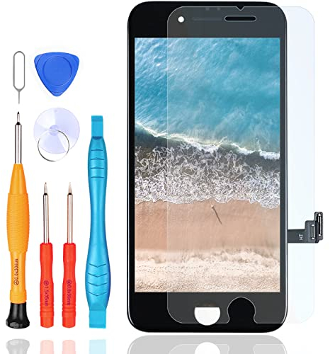 LL Trader Display für iPhone 7, Touchscreen Ersatz für iPhone 7 LCD Digitizer Assembly + Rahmen A1660, A1778, A1779 mith Reparaturwerkzeug (Schwarz)
