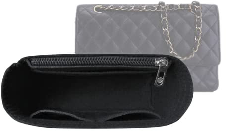 Lckaey Geldbörsen-Organizer-Einsatz für Chanel 2,55 Taschen Shaper Filz Handtaschen-Organizer 2019 Schwarz L/11*2,75*5,9in
