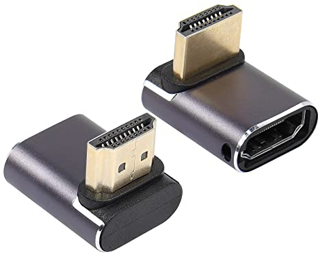 RIIEYOCA Adaptateur mâle/Femelle HDMI 2.1UHD avec Angle de 90 degrés vers Le Haut pour 8K&60Hz Extender 3D Support 8K@60Hz / 4K@120Hz, 2 Packs