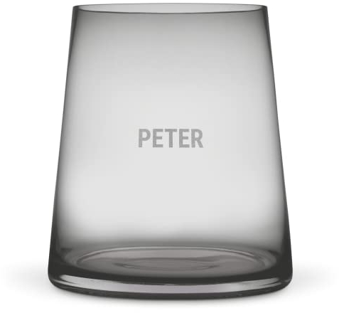 Vase mit Gravur - Gläserne Blumenvase mit Lasegravur (getönt)
