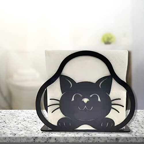 Serviettenhalter Metall,Serviettenständer Schwarz,Freistehende Serviettenhalter,moderner Serviettenhalter,Tisch-Papier-Organizer,Serviettenspender,für Home Kitchen,Restaurant,Hochzeit Party (Katzen)