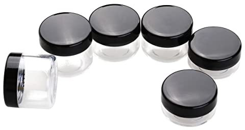 FRCOLOR Pot Cosmétique Lot De 6 Pièces 10/15/20 g Petits Pots En Plastique Couvercle Noir Pour Échantillons De Crème Maquillage Polyvalent Rangement Voyage
