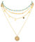 LUTER Boho Necklaces for Women, Layered Boho Necklaces Turquoise Coin Necklace with Glitter Sequin Tassel Bohemia Jewelry for Women and Girls Gold