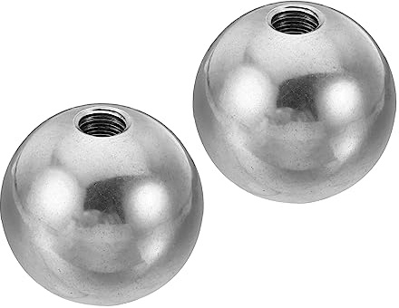 PATIKIL 2 Paquete Tuercas Perilla M6 Hembra Rosca Redondo Bola Plata | Tornillo Tapa Cubierta, 304 Inoxidable Acero, 24mm OD, para Iluminación Muebles Bricolaje Decoración