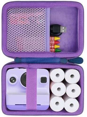 Aenllosi Hard Storage Case for Manttely/Nevanah/Mafiti Kids Instant Print Camera, Childs Camera Photo Paper 6 Roll & Color Pen Organizer Box, Purple (Case Only)