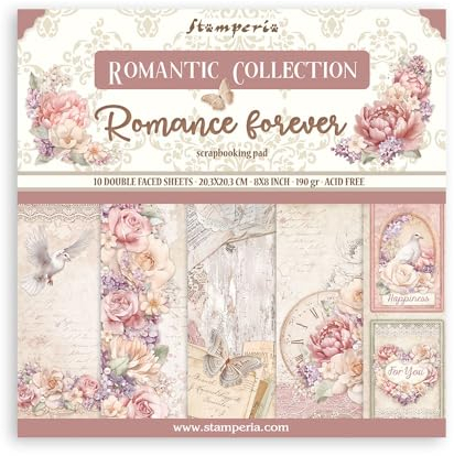 Scrapbooking Small Pad 10 sheets cm 20,3X20,3 (8X8) - Romance Forever