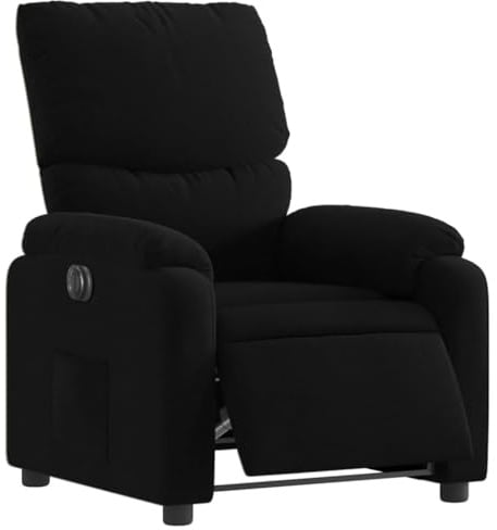 vidaXL Relaxsessel, Sessel mit Liegefunktion Elektrisch, Fernsehsessel Liegesessel für Wohnzimmer, Ruhesessel Polstersessel, Schwarz Stoff