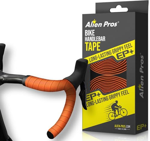 Alien Pros Fahrrad-Lenkerband, Orange, neues Modell EP+ (2er-Set) – Wickeln Sie Ihr Fahrrad für eine tolle komfortable Fahrt – verbessern Sie Ihren Fahrradgriff mit diesem