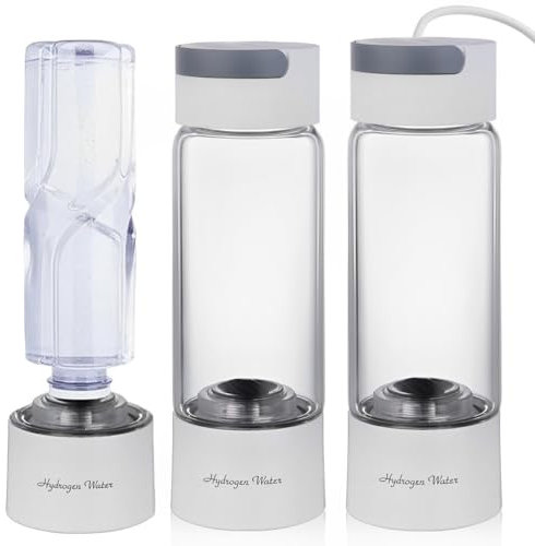 ASHLGQB Generador de Botella de Agua de hidrógeno con inhalador, tecnología SPE/PEM Botella de Agua Rica en hidrógeno concentración de hidrógeno 3000 ppb, ionizador de Agua de hidrógeno