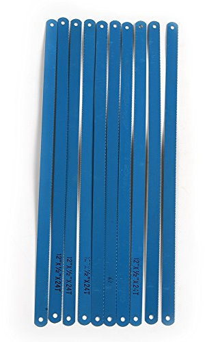 10 hojas de sierra de acero al carbono azul 24 TPI de repuesto para cortar tubos de acero inoxidable y láminas de metal delgadas
