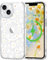 L-FADNUT Magnetisch Handyhülle für iPhone 14/13 Hülle Kompatibel mit MagSafe, Transparent Blumen Muster Schutzhülle Hart PC Rückseite Dünne Stoßfest Kratzfestes Case für iPhone 14/13, Weiß
