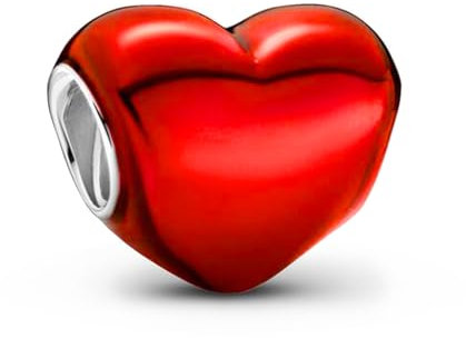 Sterling Silber S925 Love Roter Herz Charms & Beads für Damen,Blume Glühwürmchen Moments Charm Anhänger für Armbänder,Sicherheitskette,Geschenk für Frauen Geburtstag