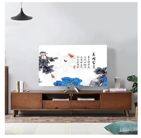 LXHZSY Outdoor TV Cover Landscape Elastic Force TV-Abdeckung TV-Staubschutztuch 32-75 Zoll Einfacher und moderner chinesischer Stil(09,32-37 inch)