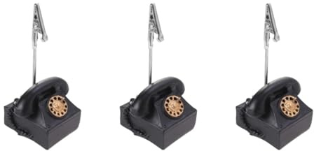 Lurrose 3stücke Vintage Resin Memo Clip Für Schreibtisch Modischer Photo Clip Mit Telefon-design Praktischer Zettelhalter Für Büro Und Zuhause Für Notizen Und Erinnerungen