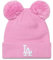 New Era LA Mütze für Frauen mit Bommel Los Angeles Dodgers Winter Mädchen Teamlogo pink - One-Size