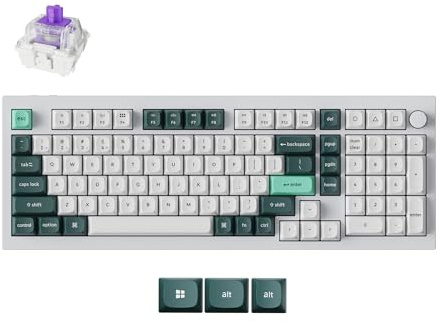 Keychron Q5 HE QMK Wireless Custom ANSI Mechanical Keyboard with Knob, 2.4 GHz/Bluetooth/Wired 100% Layout Hot-Swappable Programmable RGB Backlit Gateron Magnetic Switches for Mac Windows, Shell White