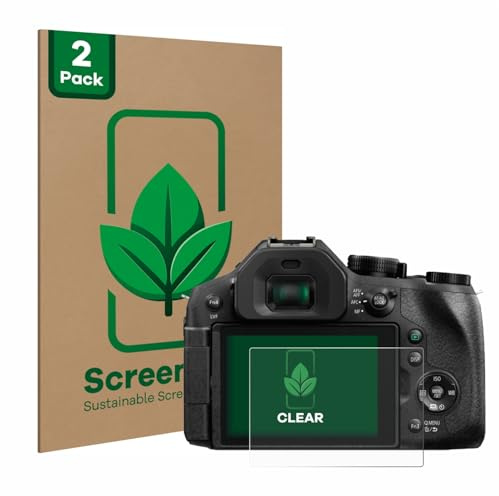 ScreenLeaf 2 Stück Schutzfolie für Panasonic Lumix DMC-FZ300 [nachhaltiger Displayschutz, Folie, transparent, kratzfest]