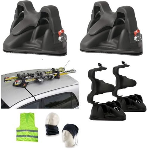 KOMPATIBEL MIT BMW Serie 1 (F40) 5P Jahr 19 in poi Smooth MAGNETISCHER SKITRÄGER FÜR 2 Paar SKI MIT Schloss SKIHALTER MIT Magnet FÜR AUTODACH Nicht AUS Glas ZUGELASSEN