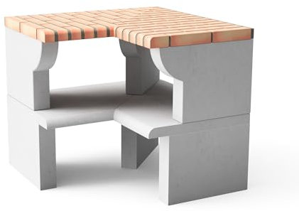 MAESTRO FERRETERO MOVELAR - Modulo angolare Maipu Plus XL per barbecue da lavoro prefabbricato (grigio, arancione - 95 x 58 x 58 x 58 cm) - Uso esterno