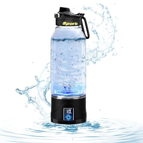Hydrogen Water Bottle 1000ML Double Hydrogen Content Portable Rechargeable Hydrogen Water Generator Bottle with SPE & PEM Technology Hydrogen Rich Water Cup UK for Gym Office, Improve Water in Minutes