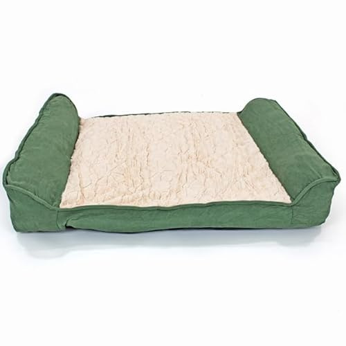 Actiaspet Orthopaedic Sofa Dog Bed Suede Washable Large & X-Large (Green, Large)