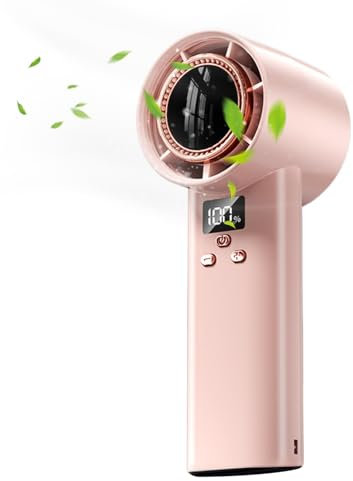 Ventilateur Portable - Affichage Numérique Rechargeable Compact - Souffleur Turbo Silencieux 100 Vitesses, Gadget Rafraîchissant pour Extérieur Voyage Chambre et Plage