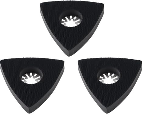 ECSiNG Lot de 3 Patins de Ponçage Triangulaires de 80 Mm Compatibles avec La Plupart des Polisseuses pour Le Polissage Du Bois Et Du Métal