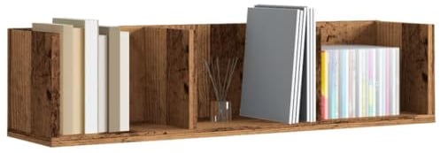 KTHLBRH Schwebendes CD- und DVD-Rack aus Holz, organisierte Aufbewahrung mit geräumigem und elegantem Wandregal für Musik, Bücher, Zeitschriften und AV-Komponenten