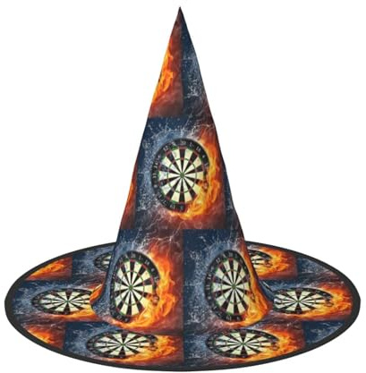 ENGhjes Dartscheiben-Druck, Halloween-Hut, weiches Oxford-Tuch, für Karneval, faltbar, platzsparendes Design