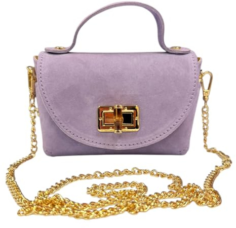 Jeamis Wildleder Rauhleder Damen Elegante Tasche Clutch Pochette Umhängetasche Veloursleder Leder Tasche Party Leopard Made in Italy Leo