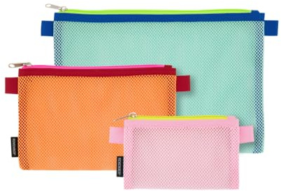 REMEMBER Mesh Bag Set Jordy, 31 x 22 cm / 22 x 15.5 cm / 15.5 x 10.5 cm, Polyester – Wiederverwendbare Netzbeutel für Aufbewahrung (Alice)