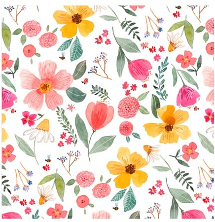 Cocktailservietten, 20 Stück (12,5 x 12,5 cm gefaltet) 3-lagig - Blumen, Pfingstrosen, Aquarell, bunt, für Gartenparty, Geburtstag, Hochzeit, Brunch oder Sommerfest