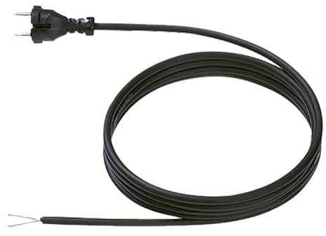 BACHMANN 248.185 Zuleitung mit Konturenstecker Gummi 24G, Anschlussleitung für Elektrowerkzeuge, Länge 3 m, einzeln verpackt, H07RN-F 2x 1,50 mm², Schwarz
