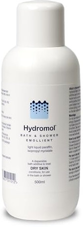 Hydromol Bath and Shower Emollient, for the Management of Eczema, Dermatitis, Psoriasis and Other Dry Skin Conditions, Itch relief, suitable for sensitive skin, suitable for all ages, 500 ml.