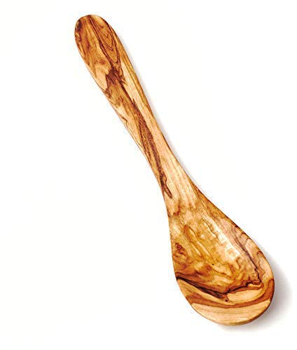 DAS OLIVENHOLZBRETT® Servierlöffel aus Olivenholz/Rührlöffel aus Olivenholz/Kochlöffel aus Olivenholz/Holzlöffel/klassische Löffelform / 25cm