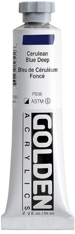 GOLDEN Heavy Body Acrylics, Cerulean Blue Deep, 2 fl. oz. Tube