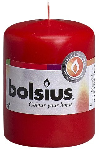 Bolsius Glatte Stumpenkerzen - Rot - 10 Stück - 8 cm - Dekorative Haushaltkerzen - Länge Brenndauer 17 Stunden - Unparfümierte