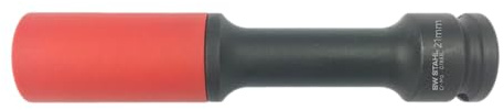 SW-Stahl 07883L Radmutterneinsatz 21 mm - Schlagschrauber Nuss 1/2 Zoll | Felgennuss extra lang aus Chrom-Molybdänstahl - Kunststoffummantelt zum Felgenschutz - Radnuss dünnwandig - KFZ Werkzeug