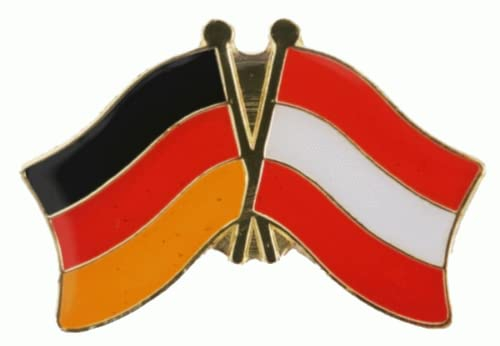 Oesterreich / Deutschland Freundschafts Pin Anstecker Flagge Fahne Nationalflagge Doppelpin Flaggenpin Badge Button Flaggen Clip Anstecknadel