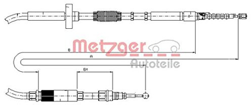 Seilzug Feststellbremse hinten Scheibenbremse METZGER passend für AUDI A4 B5