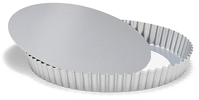 patisse 03574 – Moule à tarte ou quiche rond - Tourtière - anti-adhésif à fond amovible Silver-Top - gris argenté – Ø 24cm