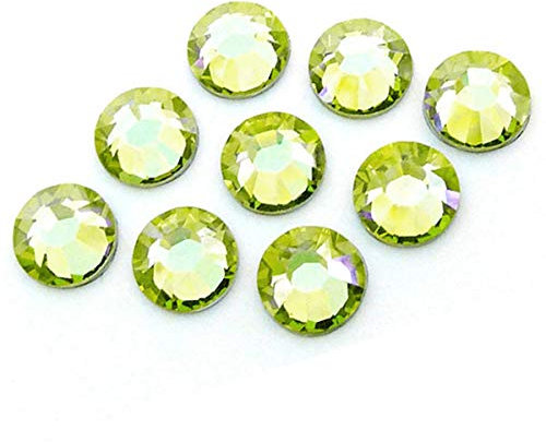 Swarovski 100 Stück ELEMENTS Hotfix, SS10 (Ø ca. 2,8 mm), Crystal Luminous Green, Strasssteine zum Aufbügeln