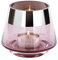 Fink Jona Teelichthalter aus Glas in der Farbe Rosa, Maße: 11cm x 11cm x 9cm, 115017