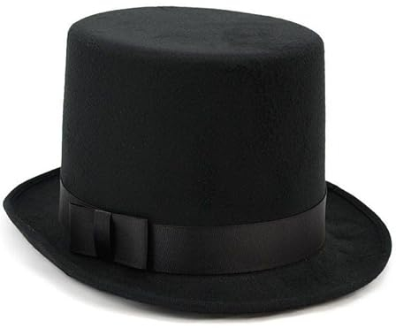 shoperama Schwarzer Herren Zylinder mit Satinband in Einheitsgröße 57-61 Steampunk Gentleman